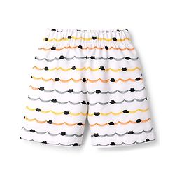 Babyhug 100% Cotton Knit Half Sleeves T-Shirt & Shorts Night Suit With Fish Print - Light Blue