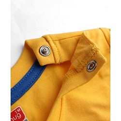Babyhug 100% Cotton Knit Half Sleeves Sea Life Printed & Striped T-Shirt & Shorts Night Suit - Orange