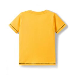 Babyhug 100% Cotton Knit Half Sleeves T-Shirt & Shorts Night Suit With Tiger Print & Applique - Yellow