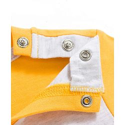 Babyhug 100% Cotton Knit Half Sleeves T-Shirt & Shorts Night Suit With Tiger Print & Applique - Yellow