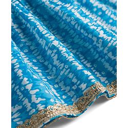 Babyhug Cambric Woven Sleeveless Ethnic Dress With Floral Print - Blue