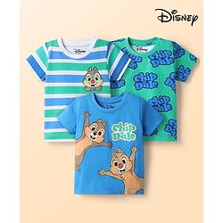 Babyhug Disney Cotton Knit T-Shirts with Chip N Dale Graphic Half Sleeves Multi Color 3-6 Months Pack of 3