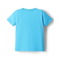 Babyhug Disney Single Jersey Knit Half Sleeves T-Shirt & Shorts Night Suit with Monster Graphics - Light Blue