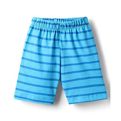 Babyhug Disney Single Jersey Knit Half Sleeves T-Shirt & Shorts Night Suit with Monster Graphics - Light Blue