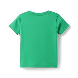 Babyhug 100% Cotton Knit Half Sleeves T-Shirt & Pyjama Night Suit With Giraffe & Alphabet Print - Green & Blue