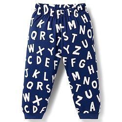 Babyhug 100% Cotton Knit Half Sleeves T-Shirt & Pyjama Night Suit With Giraffe & Alphabet Print - Green & Blue
