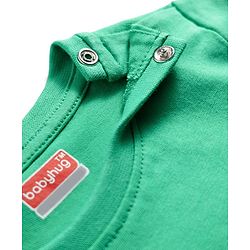 Babyhug 100% Cotton Knit Half Sleeves T-Shirt & Pyjama Night Suit With Giraffe & Alphabet Print - Green & Blue