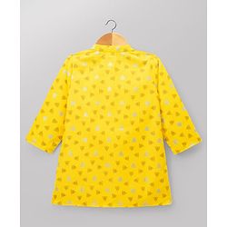 Babyhug 100% Cotton Cambric Woven Full Sleeves Triangles Printed Kurta & Dhoti Set - Yellow