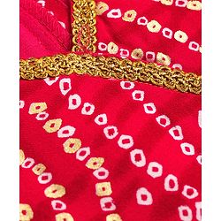Babyhug Cambric Woven Half Sleeves Bandhani Printed Ethnic Dress - Fuchsia