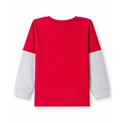 Babyhug 100% Cotton Knit Full Sleeves T-Shirt with Cuter Version Of Dad Print - Red