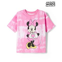 Babyhug Disney Cotton Knit Half Sleeve Tie & Dye T-Shirt  with Minnie Mouse Graphics - Pink