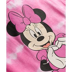 Babyhug Disney Cotton Knit Half Sleeve Tie & Dye T-Shirt  with Minnie Mouse Graphics - Pink