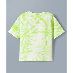 Babyhug Disney Single Jersey Knit Half Sleeve Tie & Dye T-Shirt with Tinker Bell Graphics - Light Green