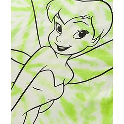 Babyhug Disney Single Jersey Knit Half Sleeve Tie & Dye T-Shirt with Tinker Bell Graphics - Light Green