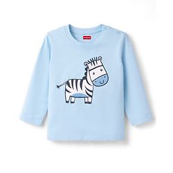 Babyhug 100% Cotton Knit Full Sleeves T-Shirt & Pyjama Night Suit with Zebra Print - Blue