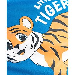 Babyhug Cotton Knit Full Sleeves Tiger Printed T-Shirt & Pyjama Night Suit - Blue