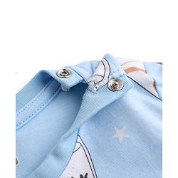 Babyhug Cotton Knit Full Sleeves T-Shirt & Pyjama Co-ord Night Suit with Milk & Cookies Print - Blue