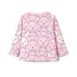 Babyhug Cotton Knit Half Sleeves Bunny Printed Co-Ords T-Shirt & Pyjama Night Suit - Pink