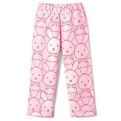 Babyhug Cotton Knit Half Sleeves Bunny Printed Co-Ords T-Shirt & Pyjama Night Suit - Pink