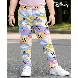 Babyhug Disney 100% Cotton Knit Full Length Leggings With Winnie The Pooh Graphic - Multicolor