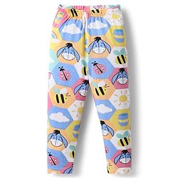 Babyhug Disney 100% Cotton Knit Full Length Leggings With Winnie The Pooh Graphic - Multicolor