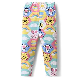 Babyhug Disney 100% Cotton Knit Full Length Leggings With Winnie The Pooh Graphic - Multicolor