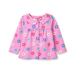 Babyhug Cotton Knit Full Sleeves Top & Pyjama Co-ord Night Suit with Floral Print - Pink