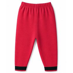 Babyhug Knit Full Sleeves Text Printed  Sweater Set - Red