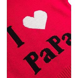 Babyhug Knit Full Sleeves Text Printed  Sweater Set - Red