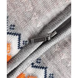 Babyhug Knit Full Sleeves Front Open Sweater with Cable Knit Design - Orange