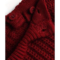 Babyhug Knit Full Sleeves Colour Block Pullover - Maroon Navy & White