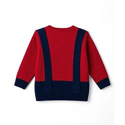 Babyhug Knit Full Sleeves Pullover with Bow Applique-  Red