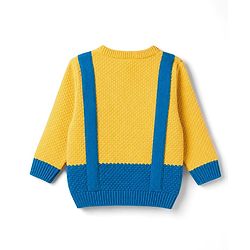 Babyhug Knit Full Sleeves Pullover with Bow - Yellow