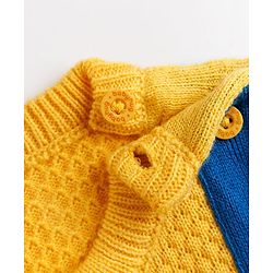 Babyhug Knit Full Sleeves Pullover with Bow - Yellow