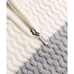 Babyhug Knit Full Sleeves Solid Colour Block High Neck Pullover- White