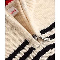 Babyhug Knit Full Sleeves Pullover with Colour Block Stripe Design - Red