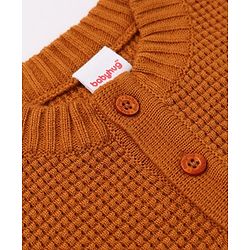 Babyhug Knit Full Sleeves Sweater Set with Color Block Design - Navy Blue