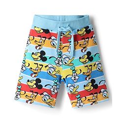 Babyhug Disney 100% Cotton Knit Knee Length Shorts With Micky Mouse Graphics Pack Of 2 - Multicolor