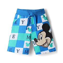 Babyhug Disney 100% Cotton Knit Knee Length Shorts With Micky Mouse Graphics Pack Of 2 - Multicolor