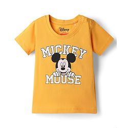 Babyhug Disney Cotton Knit T-Shirts Half Sleeve with Mickey Mouse Graphics Multi Color 3-6 Months Pack of 3