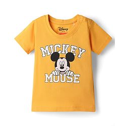 Babyhug Disney Cotton Knit T-Shirts Half Sleeve with Mickey Mouse Graphics Multi Color 3-6 Months Pack of 3