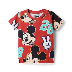 Babyhug Disney Cotton Knit T-Shirts Half Sleeve with Mickey Mouse Graphics Multi Color 3-6 Months Pack of 3