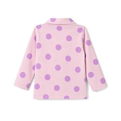Babyhug 100% Cotton Knit Full Sleeves Polka Dots Printed Co-Ords Shirt & Pyjama Night Suit - Pink
