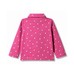 Babyhug 100% Cotton Knit Full Sleeves Shirt & Pyjama Co-Ord Night Suit With Polka Dots Print - Dark Pink