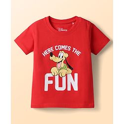 Babyhug Disney Cotton Knit T-Shirts with Mickey Mouse and Friends Graphics Half Sleeves Round Neck Multi Color 3-6 Months Pack of 3
