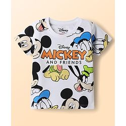 Babyhug Disney Cotton Knit T-Shirts with Mickey Mouse and Friends Graphics Half Sleeves Round Neck Multi Color 3-6 Months Pack of 3