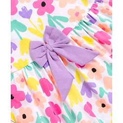 Babyhug 100% Cotton Woven One Piece Dress Floral Print White 3-6 Months