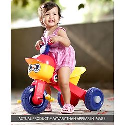 Babyhug Skipper Foldable Light Weight Tricycle With Music & Light  - Red Yellow