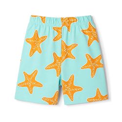 Babyhug 100% Cotton Knit Half Sleeves Co-Ords Star Printed Shirt & Shorts NIght Suit - Sea Green