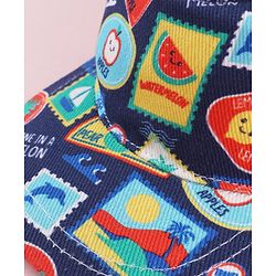 Babyhug Twill 100% Cotton Woven Baseball Cap With Tropical Print Blue - Diameter 19 cm